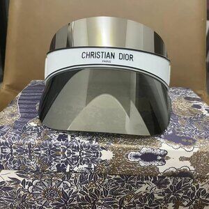 Dior Gray and White Visor Hat